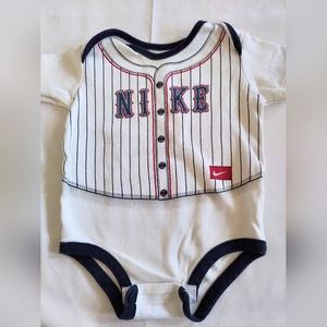 Nike Baseball Baby One Piece Bodysuit Top 6M 9M Boys White Navy